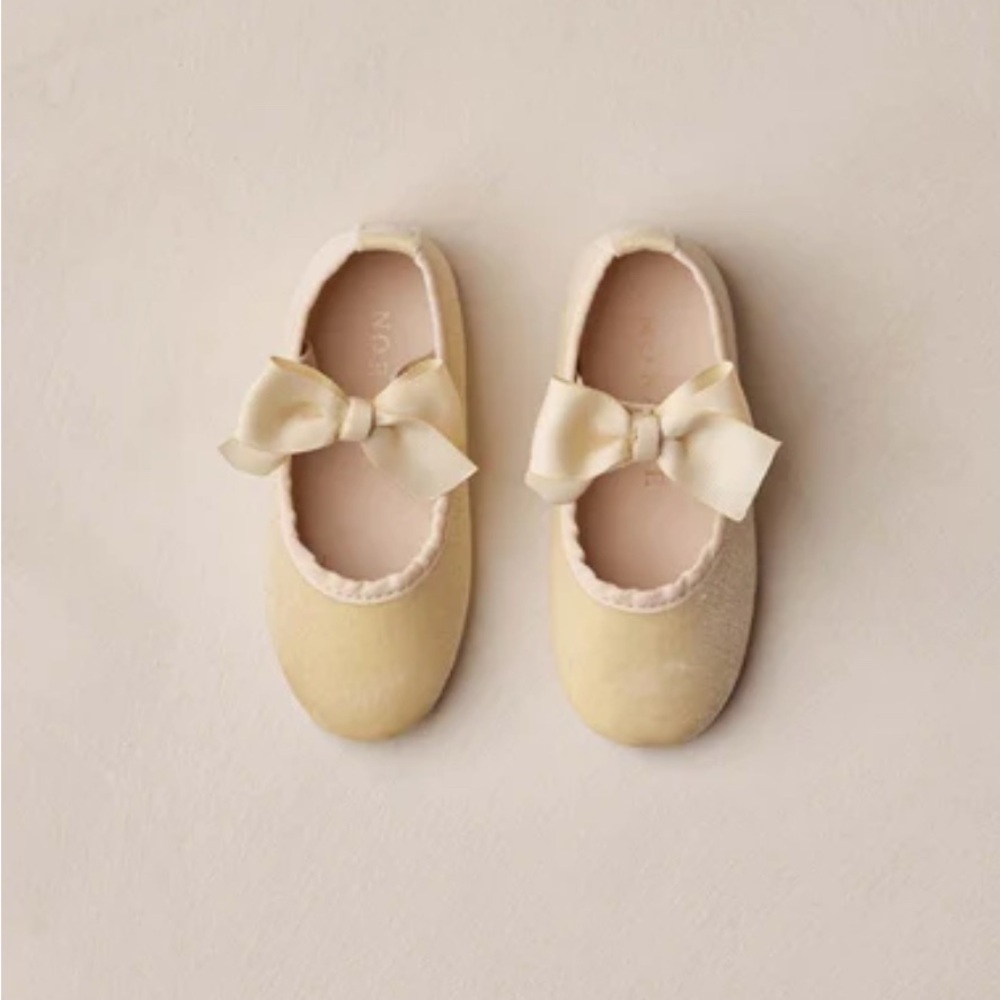 Noralee bow ballet flats in champagne